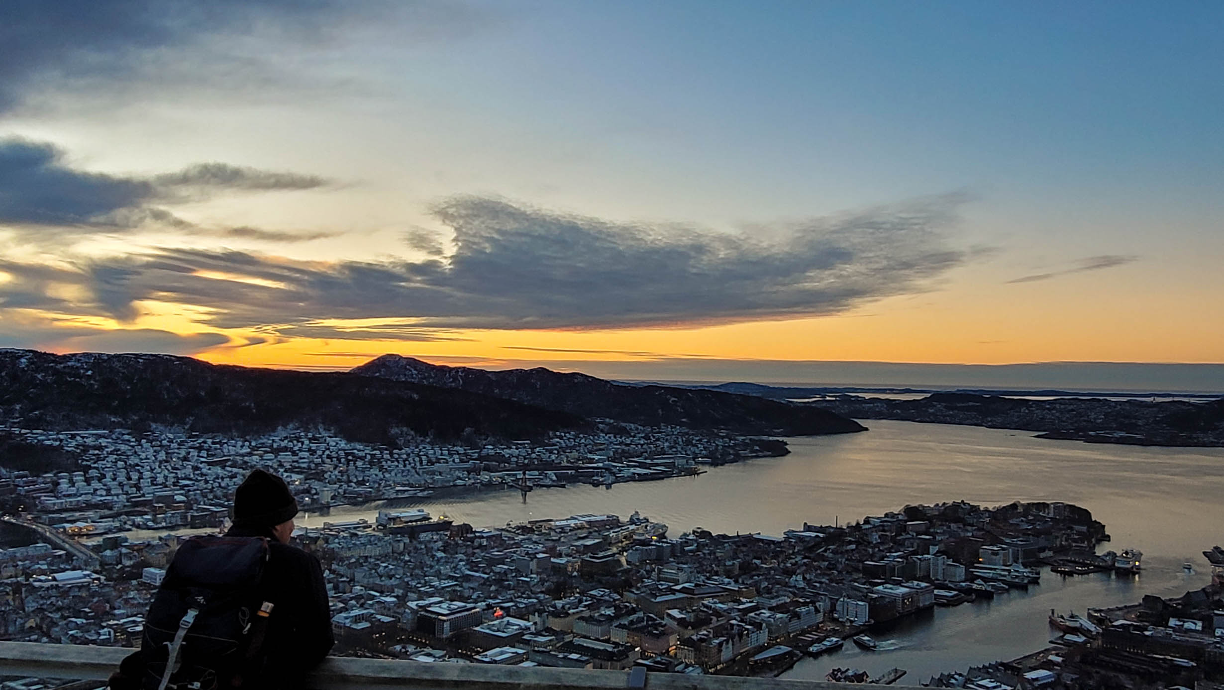 Vakantie Noorwegen Bergen, floibanen uitzicht over stad